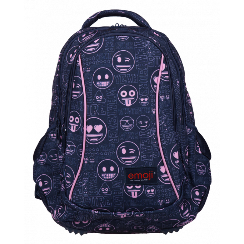 St.RIGHT Schulrucksack Emoji mit drei Kammern