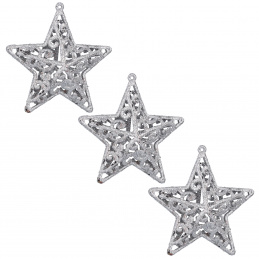 Aga Weihnachtsschmuck-Set 3 Stück Silberne Weihnachtssterne