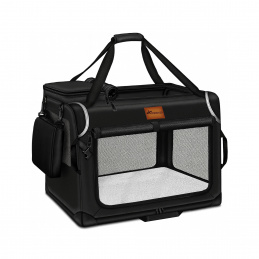 Tresko Transportbox für Hunde und Katzen 61x42x42 cm Schwarz