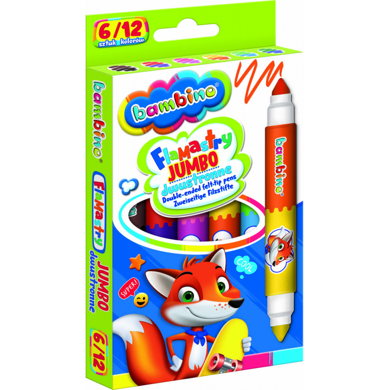 Aga BAMBINO Jumbo doppelseitige Marker 6 Stück/12 Farben