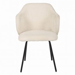 Krzesło welurowe AMELIA nowoczesne - kremowe Krzesło welurowe AMELIA nowoczesne - kremowe