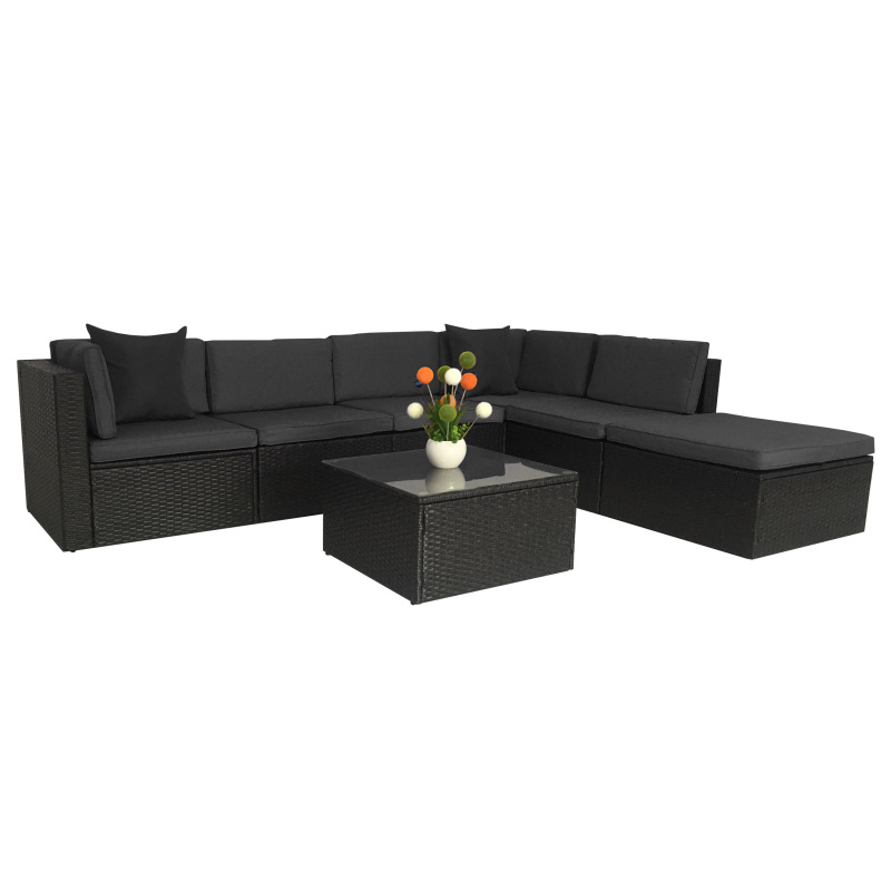 Aga Rattangarnitur, Gartenmöbel-Set für Terrasse, Balkon MR4420 Grau