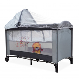 Aga4Kids Reisebett Set mit Matratze und Moskitonetz MR6671 Hellgrau