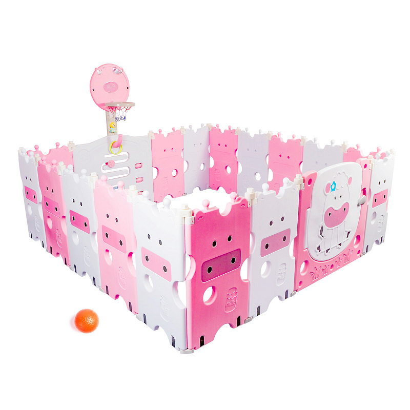 Aga4Kids Kinder Kunststoff-Laufstall 223x192x64 cm Rosa - 2. WAHL