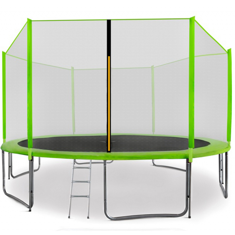 Aga SPORT PRO Trampolin 400 cm Hellgrün + Schutznetz + Leiter + Schuhtasche