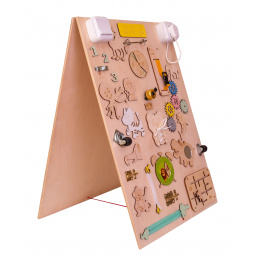 Tablica manipulacyjna drewniana dwustronna kredowa ZOO zwierzątka