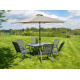 Linder Exclusiv knickbar Sonnenschirm, Gartenschirm 250 cm Taupe
