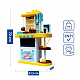 Aga4Kids Plastikküche mit Spülbecken und Wasserpumpe, Regal und Haken für Küchenutensilien, Sound- und Lichteffekte