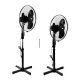 Aga Standventilator 43 cm Schwarz , 3-Geschwindigkeitsstufen, Oszillation, Verstellbare höhe, 45 W