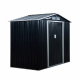 Aga Gartenhaus DSA9202-CG  – 185x130x213 cm - verzinkter Stahl – Schwarz – große doppelte Schiebetüren – mit Lüftungsgittern