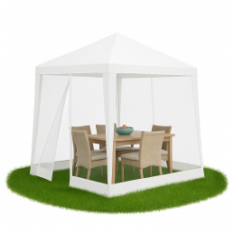 Aga Gartenpavillon mit Moskitonetz 2,4x3m Weiß