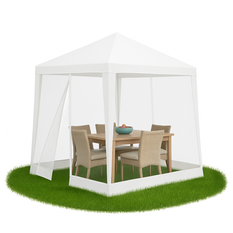 Aga Gartenpavillon mit Moskitonetz 2,4x3m Weiß