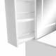 Aga Schminktisch mit Spiegel und LED-Beleuchtung + Hocker Mattweiß