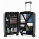 Aga Travel Handgepäck, Reisekoffer MR4671 Dunkelgrau, Hartschale, TSA, 4 Rollen, Teleskopgriff