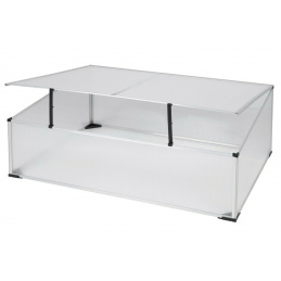 Aga-Gewächshaus MR4011-2 aus Aluminiumprofilen mit Polycarbonatfüllung,mit aufklappbaren Deckel 100x60x40/30 cm