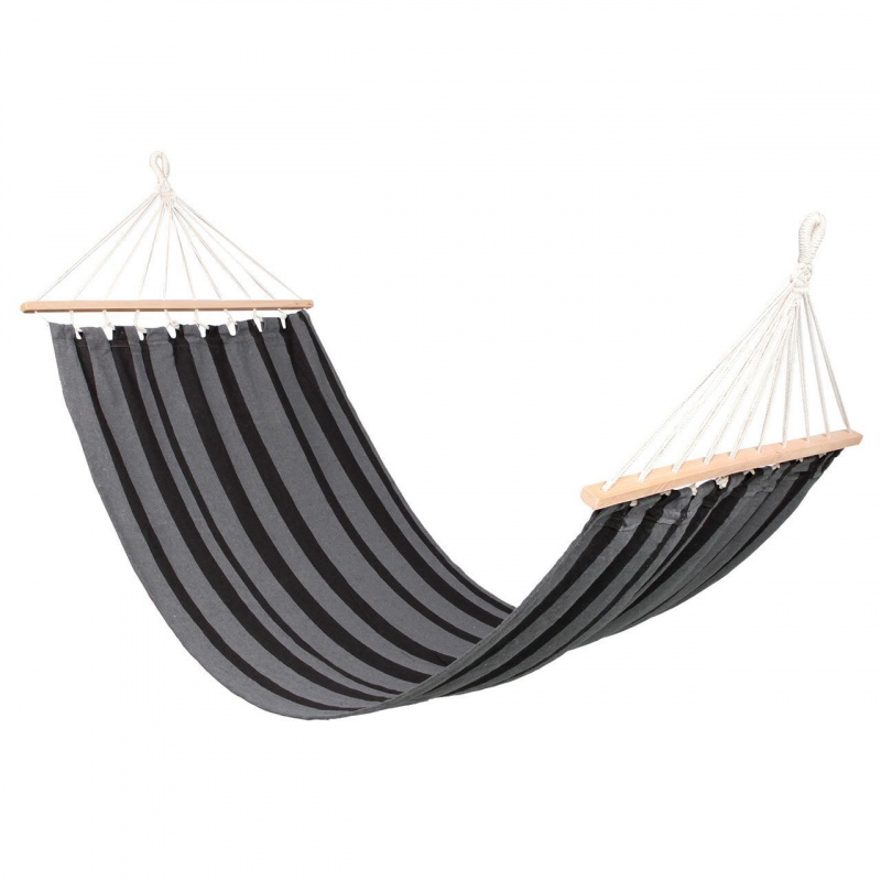 Linder Exclusiv Hängematte 200x150 cm Hängeliegen Schwarz/Anthrazit