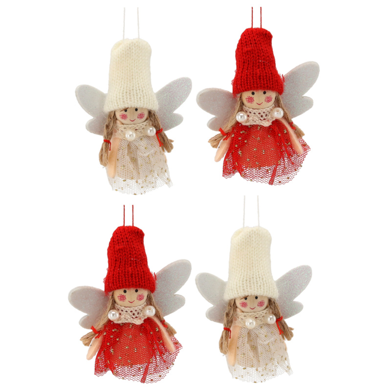 Aga Weihnachtsschmuck-set 4 Stück Engel mit Mütze