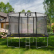 Aga Rechteckiges Trampolin, Kindertrampolin, Gartentrampolin mit Sicherheitsnetz 244x335 cm Schwarz/Gelb + Schutznetz + Leiter