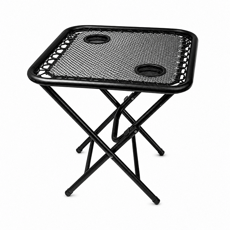 Aga Campingtisch MR48TB – Klapptisch 50x50x50 cm mit 2 Getränkehaltern – faltbar, stabil & wetterfest – kompakt für Camping & Reisen
