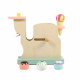 Aga4Kids Eismaschine Holzspielzeug Kinderküche Zubehör Rollenspiele Spielküche Kaufladen Zubehör Eisdiele Kinder Holz Holzspielzeug Geschenk für Mädchen Küchenmaschine Spielset