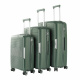 Aga Travel Kofferset 3-teilig MR4682 – Reisekoffer, Polypropylen, TSA-Schloss & 360° Rollen, leicht & robust, Handgepäck 33L/63L/93L, Dunkelgrün