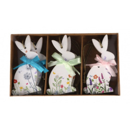 Zające drewniane do powieszenia wielkanocne