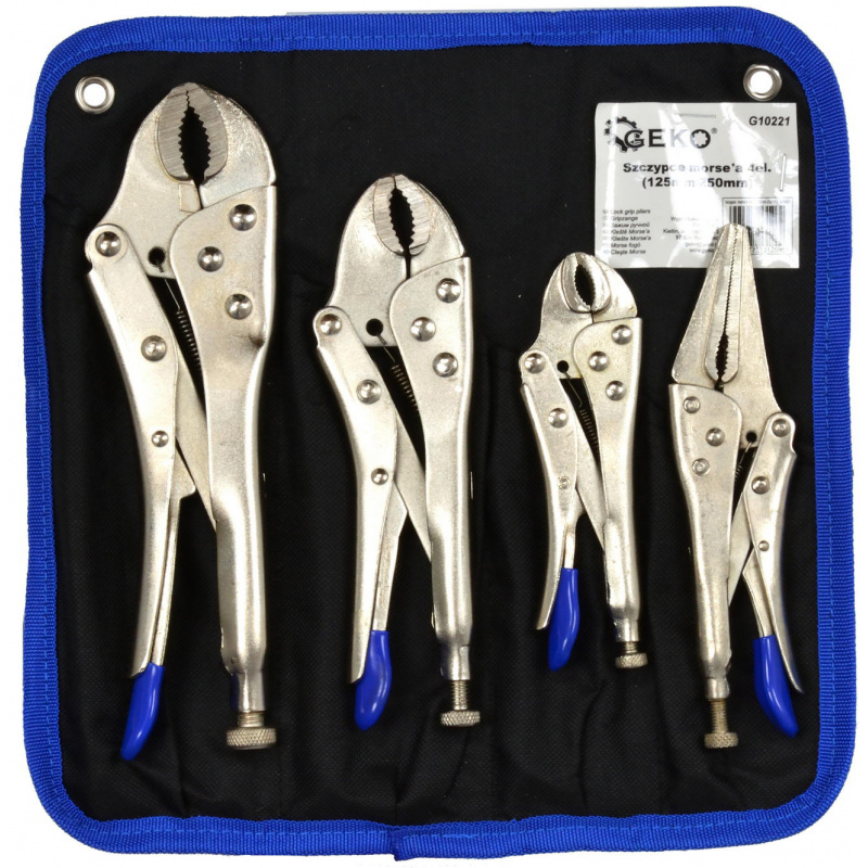 Geko Gripzangen-Satz | 4-tlg., Gripzange,Langbeck-Gripzange, inkl. Tasche
