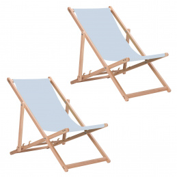 Aga 2x Holzklappliege Hellgrau