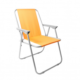 Linder Exclusiv Campingstuhl CS1005 Orange – klappbar, bis 100kg belastbar, mit Armlehnen – Leichter Angel- & Strandstuhl für Camping, Garten, Terrasse