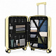 Aga Travel Handgepäck, Reisekoffer MR4674 Beige, Hartschale, TSA, 4 Rollen, Teleskopgriff