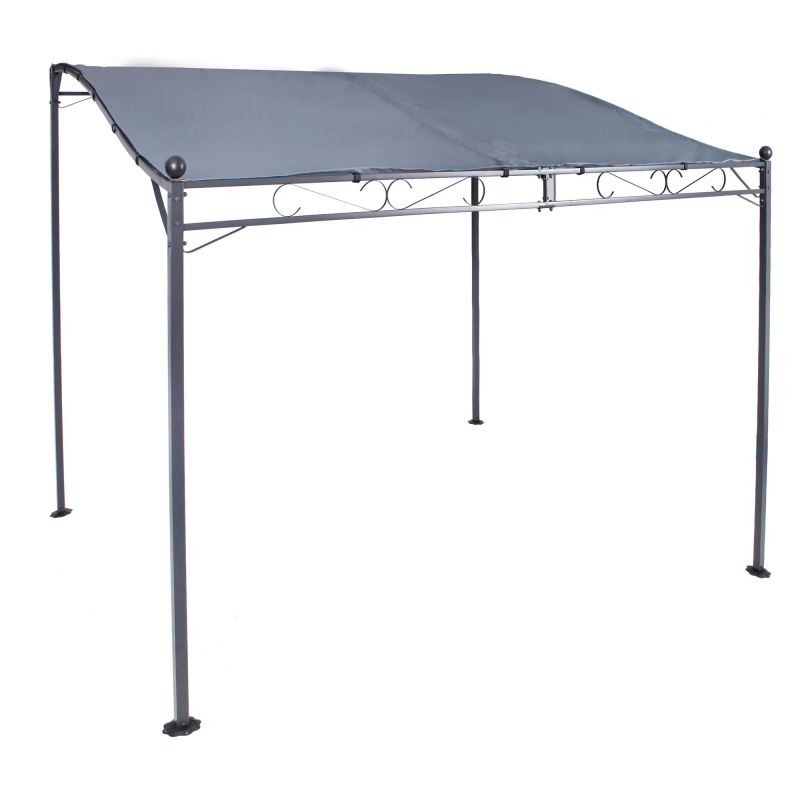 Linder Exclusiv Gartenpavillon,Überdachung,Pergola,Sonnenschutz Stahlgestellt  2,5x3 m Grau