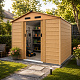 Aga Gartenhaus MR4056 – 6,6 m² verzinkter Stahl – 278x215x238 cm - Braun Holzdekor – große zweiflügelige Schiebetüren 127x171 cm – mit Lüftungsgittern