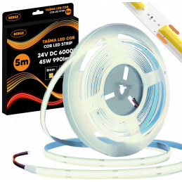 LED pásek COB Neon 24V - 480D - 9W/m - IP20 - 990lm - 5m - studená barva