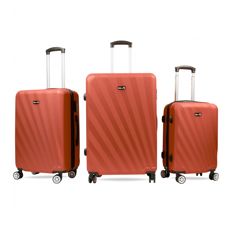 Aga Travel Kofferset, Reisekofferset MR4653 Rot, Hartschalenkoffer, Doppeltragegriff mit Zahlenschloss, Trolley Reisekoffer 3tgl 4 Rollen Reisenkoffer