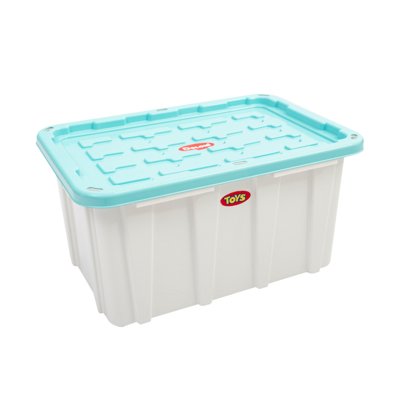 Doloni Aufbewahrungsbox mit Deckel 75x51x37 Weiß/Türkis