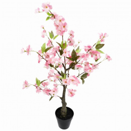 Roślina sztuczna Drzewo wiśniowe w doniczce różowe - 80 cm