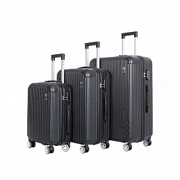 Aga Travel Kofferset, Reisekofferset MR4652 Schwarz, Hartschalenkoffer, Doppeltragegriff mit Zahlenschloss, Trolley Reisekoffer 3tgl 4 Rollen Reisekoffer