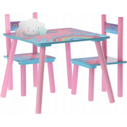 Aga Kindertisch mit Stühlen Einhorn