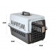 Aga Transportbox für Haustiere Tiertransportbox Haustiere Katzen Hunde Kaninchen aus Kunststoff 59x36x35 cm Grau / Schwarz