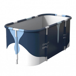 Aga Tragbare Badewanne, faltbare Badewanne für Erwachsene, drinnen und draußen, heißes Spa, Eisbad, 120 x 60 x 60 cm, Blau/Weiss