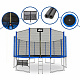 Aga SPORT PROTrampolin,Kindertrampolin,Gartentrampolin mit Sicherheitsnetz 496 cm 16 ft Blau + Schutznetz + Leiter + Schuhtasche