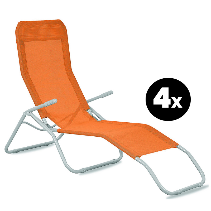 Aga 4x Gartenliege SIESTA Orange