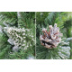Aga Weihnachtsbaum leicht künstliche beschneite Fichte mit kleinen Zapfen 220 cm, Künstlicher Weihnachtsbaum, Tannenbaum mit ständer, Christbaum, Kunstbaum Weihnachten