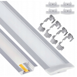 LED eloxovaný hliníkový profil zapuštěný 2m - sada