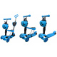 R-Sport Kinderroller mit drei Rädern 5in1 mit LED-Rädern H3 Blau