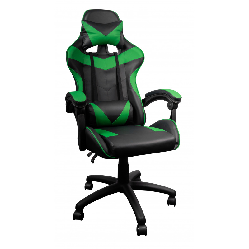Aga Spielstuhl, Bürostuhl,Drehbarer Spielstuhl,Gamingstuhl, Racing Schreibtischstuhl Chefsessel Schwarz - Grün