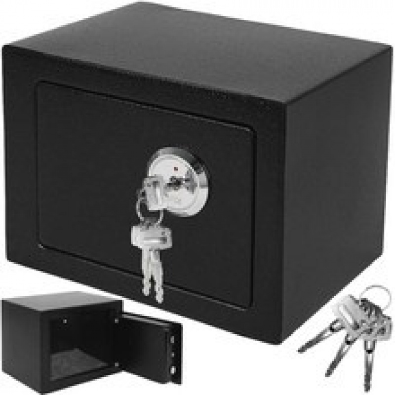 Safe Tresor klein mit Schlüssel Schwarz ISO 8800
