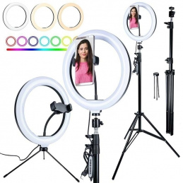 G12B LAMPA PIERŚCIENIOWA LED RGB STATYW