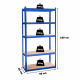 Aga Steckregal, Werkstattregal,Schwerlastregal, Lagerregal, Metallregal 180x90x40 cm, 5 Böden, raglast gesamt 375 kg Blau