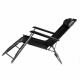 Aga Sonnenliege mit Fußteil DS713 Schwarz, leicht & klappbar, Stahl - pulverbeschichtet, UV-beständig, Liegestuhl, Gartenstühle, Gartenliege, Relaxsessel mit Kopfpolster, Camping Garten Balkon